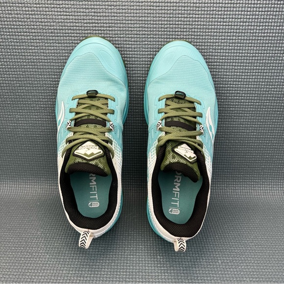 Saucony Peregrine 10 Trail Running Shoe Womens Size 10 S10568-25 Blue Green - Picture 6 of 9